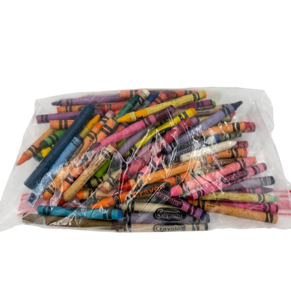 One Pound Vtg 90s Crayola Bulk Crayon Lot Assorted Colors Art Supplies Mixed Bag